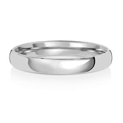 9K White Gold Wedding Ring Slight Court 3mm