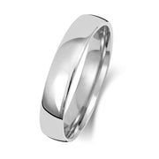 9K White Gold Wedding Ring Slight Court 4mm