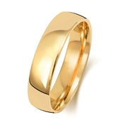 9K Yellow Gold Wedding Ring Slight Court 5mm