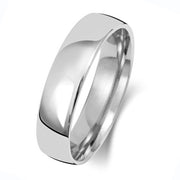 9K White Gold Wedding Ring Slight Court 5mm