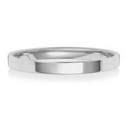 9K White Gold Wedding Ring Flat Court 2mm