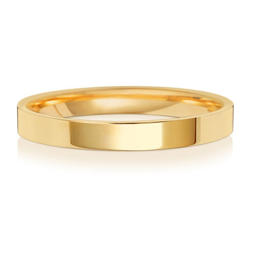 9K Yellow Gold Wedding Ring Flat Court 2.5mm