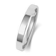 9K White Gold Wedding Ring Flat Court 2.5mm