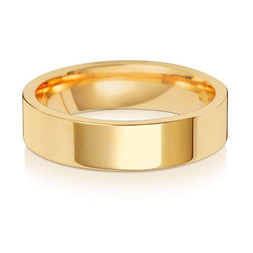 9K Yellow Gold Wedding Ring Flat Court 5mm