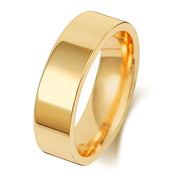 9K Yellow Gold Wedding Ring Flat Court 6mm