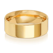 9K Yellow Gold Wedding Ring Flat Court 7mm