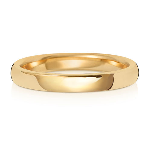 9K Yellow Gold Wedding Ring Soft Court 2.5mm