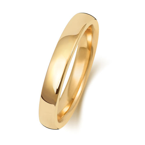 9K Yellow Gold Wedding Ring Soft Court 3mm