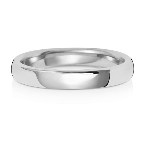 9K White Gold Wedding Ring Soft Court 3mm | Charmé