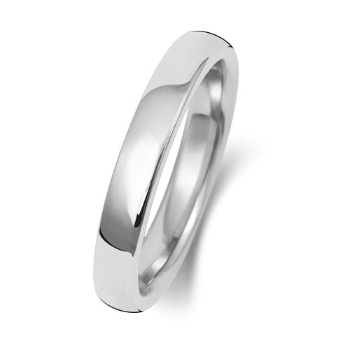 9K White Gold Wedding Ring Soft Court 3mm