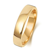 9K Yellow Gold Wedding Ring Soft Court 4mm