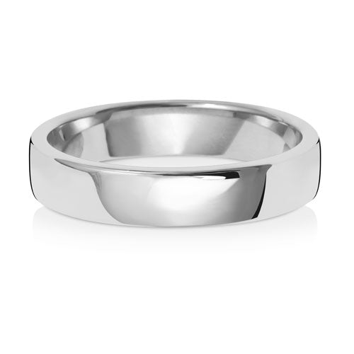 9K White Gold Wedding Ring Soft Court 4mm | Charmé
