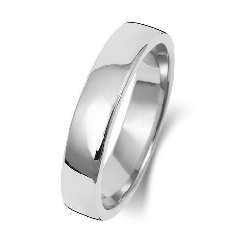 9K White Gold Wedding Ring Soft Court 4mm