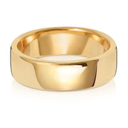 9K Yellow Gold Wedding Ring Soft Court 6mm