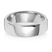 9K White Gold Wedding Ring Soft Court 6mm