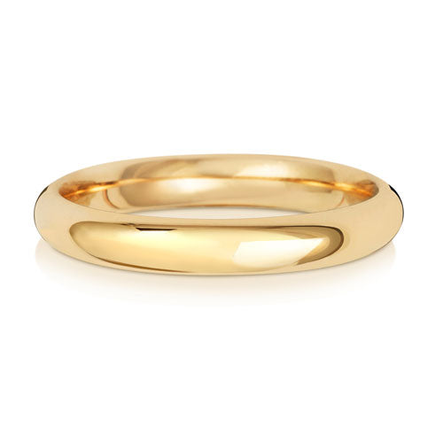 9K Yellow Gold Wedding Ring Trad Court 3mm