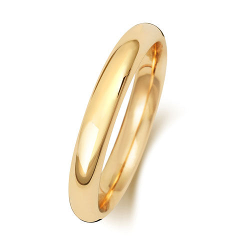 9K Yellow Gold Wedding Ring Trad Court 3mm