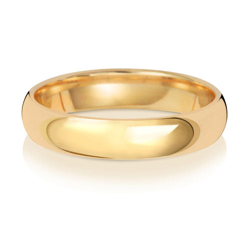 9K Yellow Gold Wedding Ring Trad Court 4mm