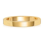 9K Yellow Gold Wedding Ring Flat 2.5 Mm
