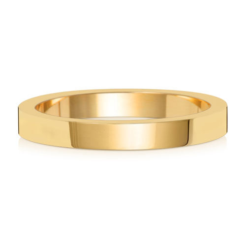 9K Yellow Gold Wedding Ring Flat 2.5 Mm