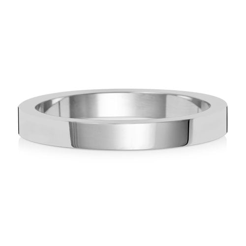 9K White Gold Wedding Ring Flat 2.5 Mm | Charme