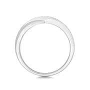 9K White Gold Crossover Diamond Ring | Charmé