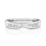 9K White Gold Crossover Diamond Ring | Charmé