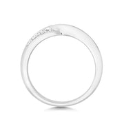 9K White Gold Crossover Diamond Ring | Charmé