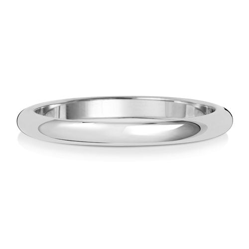 Platinum Wedding Ring D Shape 2mm