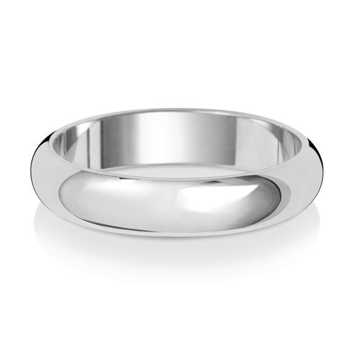 Platinum Wedding Ring D Shape 4mm