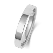 Platinum Wedding Ring Flat Court 3mm