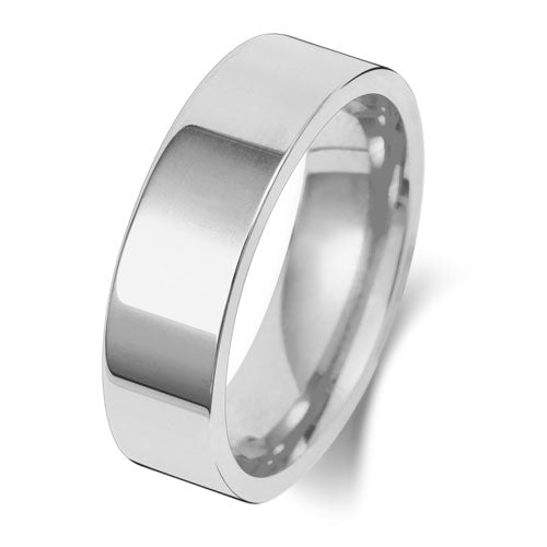 Platinum Wedding Ring Flat Court 6mm