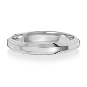 Platinum Wedding Ring Soft Court Bevelled 3mm