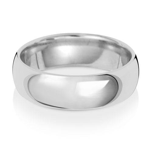 Platinum Wedding Ring Trad Court 6mm