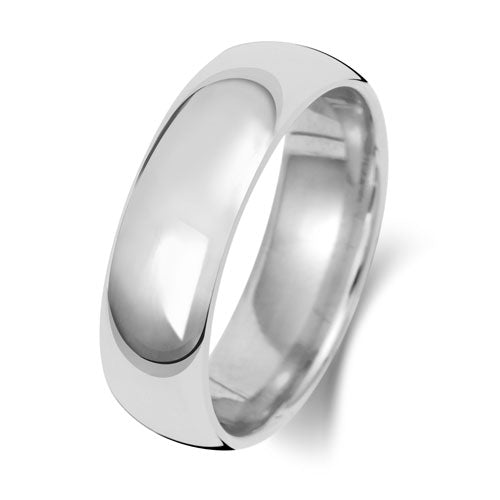 Platinum Wedding Ring Trad Court 6mm