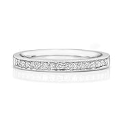 Platinum Diamond Eternity Ring Millgrain Grain Set G Si1