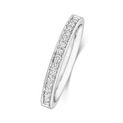 Platinum Diamond Eternity Ring Millgrain Grain Set G Si1