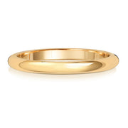18K Yellow Gold Wedding Ring D Shape 2mm