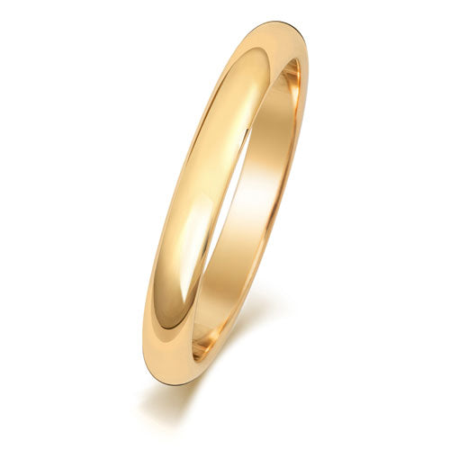 18K Yellow Gold Wedding Ring D Shape 2.5mm