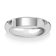 18K White Gold Wedding Ring D Shape 4mm