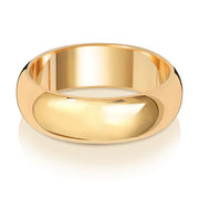 18K Yellow Gold Wedding Ring D Shape 6mm
