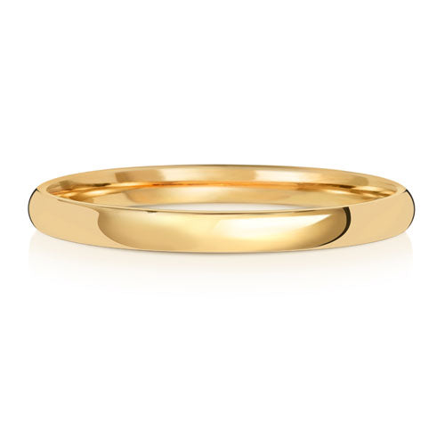 18K Yellow Gold Wedding Ring Slight Court 2mm