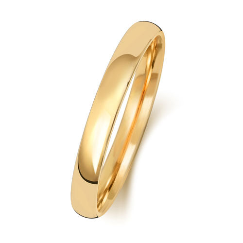 18K Yellow Gold Wedding Ring Slight Court 2.5mm