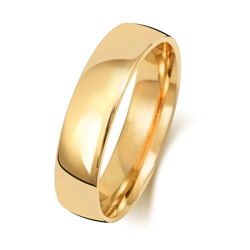 18K Yellow Gold Wedding Ring Slight Court 5mm