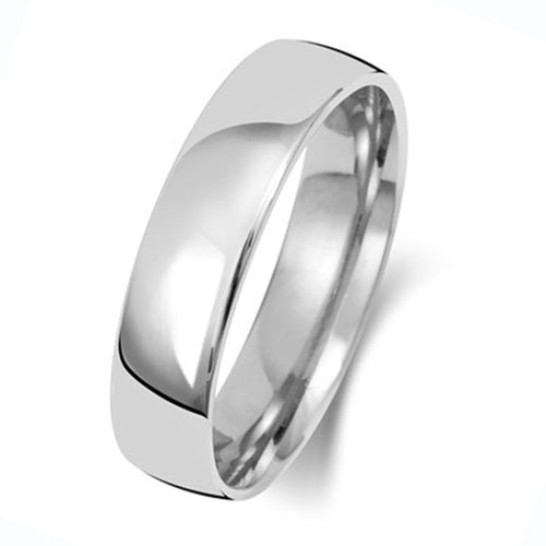 18K White Gold Wedding Ring Slight Court 5mm | Charmé