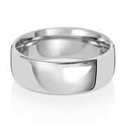 18K White Gold Wedding Ring Slight Court 7mm | Charmé