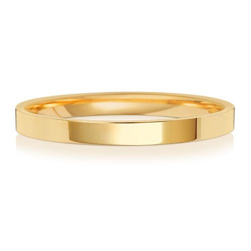 18K Yellow Gold Wedding Ring Flat Court 2mm | Charmé