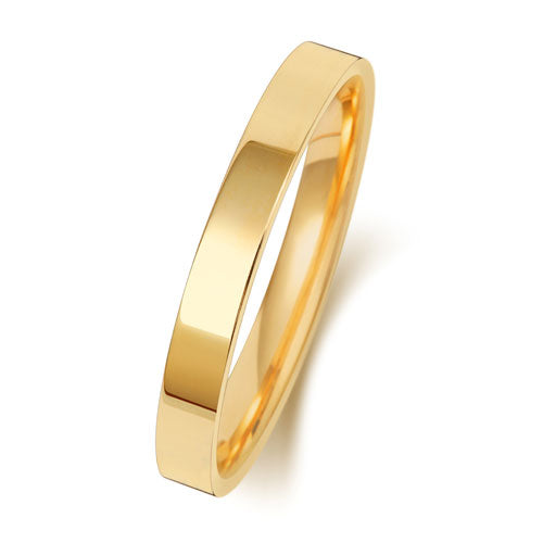18K Yellow Gold Wedding Ring Flat Court 2.5mm