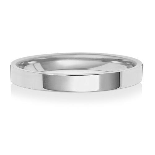18K White Gold Wedding Ring Flat Court 2.5mm | Charmé