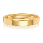 18K Yellow Gold Wedding Ring Flat Court 3mm